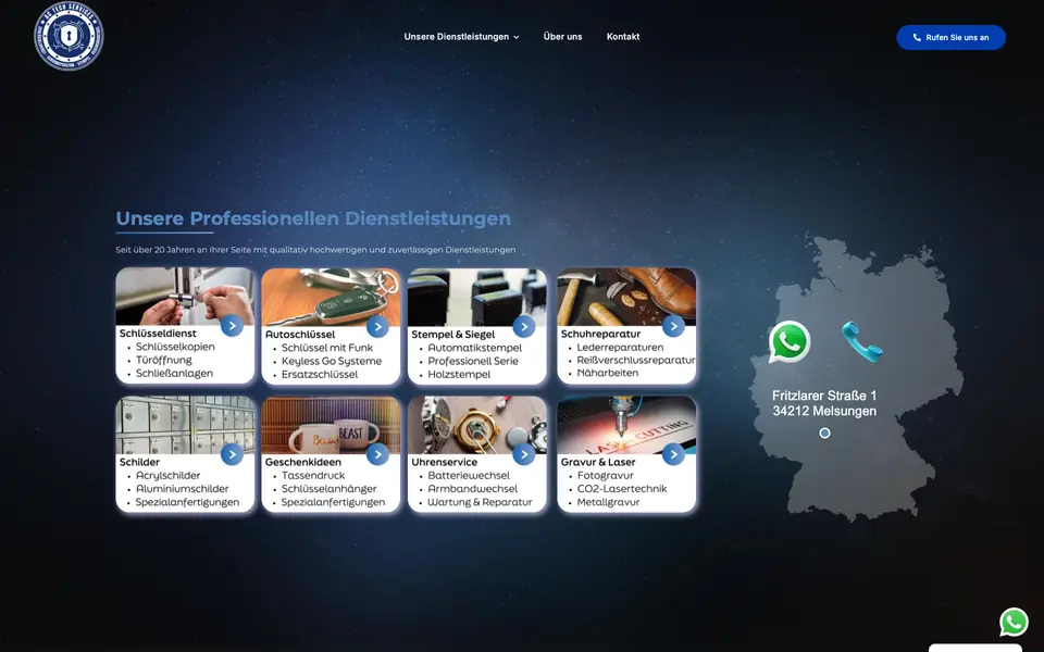 AC Tech Services Melsungen web sitesinin ana sayfası