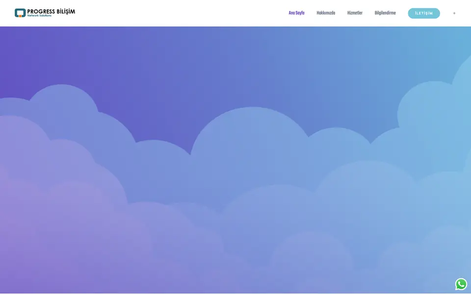 Progress Bilişim web sitesinin ana sayfası